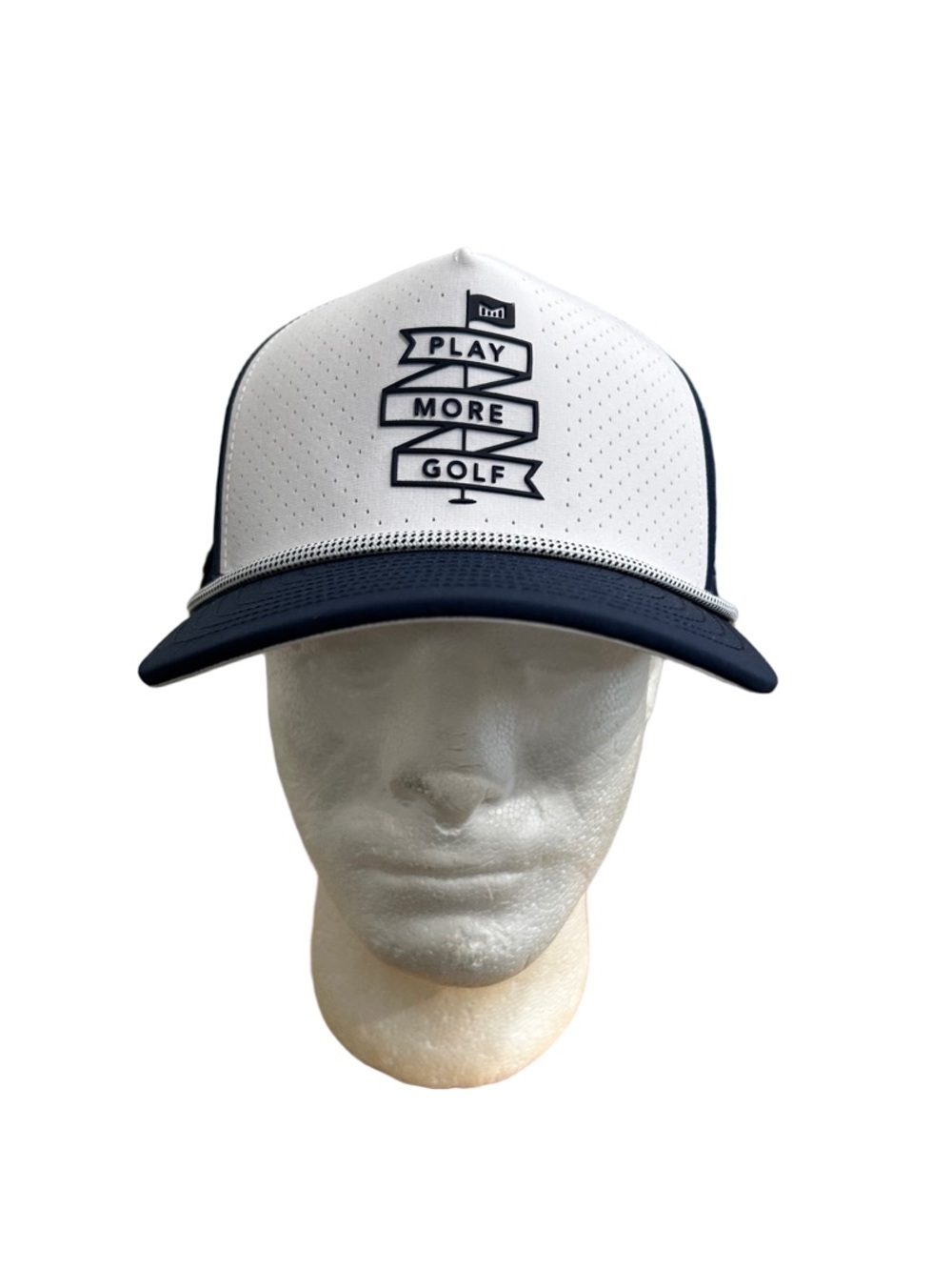 Melin Play More Golf White & Navy Trucker Hat